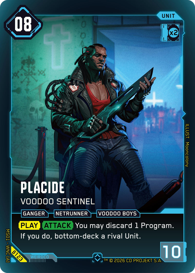 Image for Placide - Voodoo Sentinel (B123) (Welcome to Night City - Beta) - Cyberpunk TCG