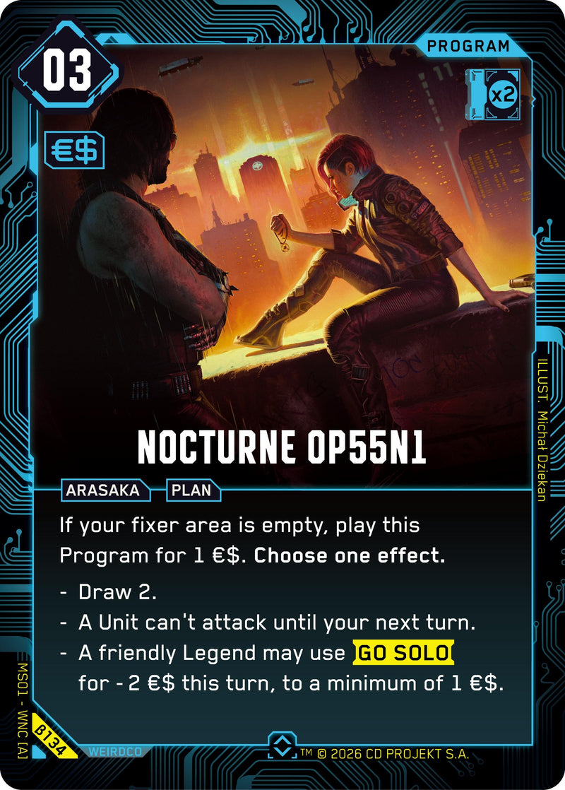 Image for Nocturne OP55 N1 (B134) (Welcome to Night City - Beta) - Cyberpunk TCG