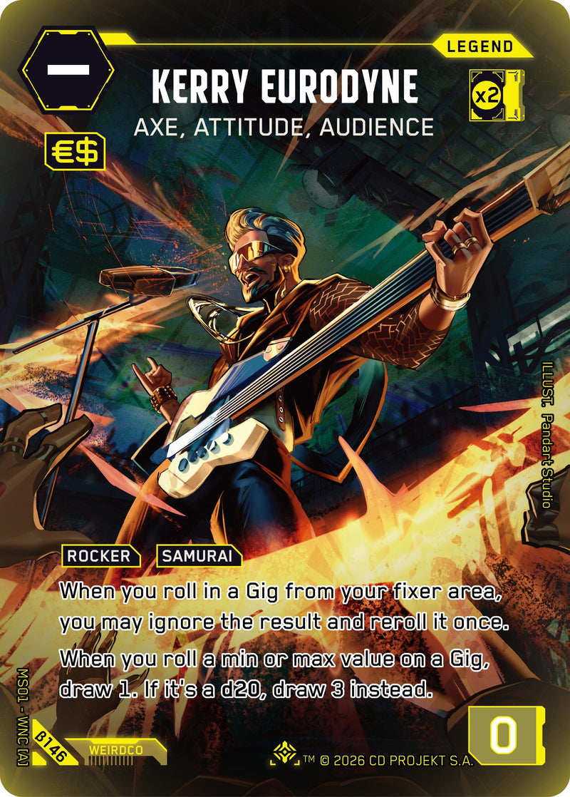 Image for Kerry Eurodyne - Axe, Attitude, Audience (ILegend) (B146) (Welcome to Night City - Beta) - Cyberpunk TCG