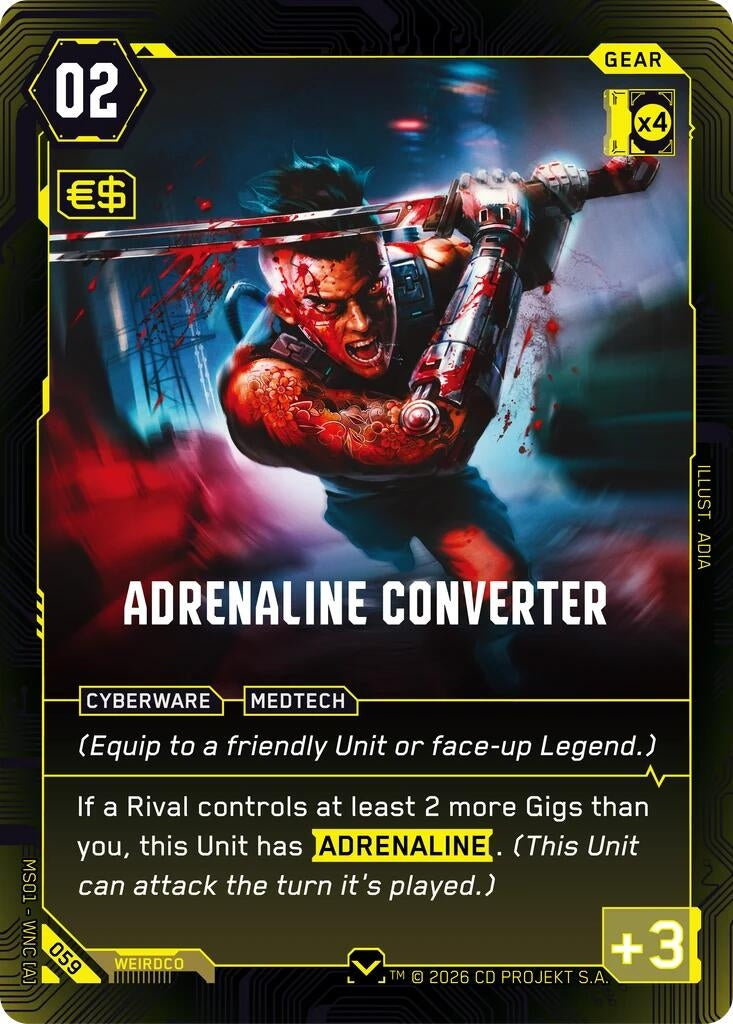 Image for Adrenaline Converter (059) (Welcome to Night City - Retail) - Cyberpunk TCG