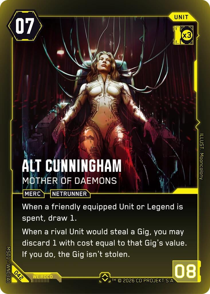 Image for Alt Cunningham - Mother of Daemons (Rare) (042) (Welcome to Night City - Retail) - Cyberpunk TCG