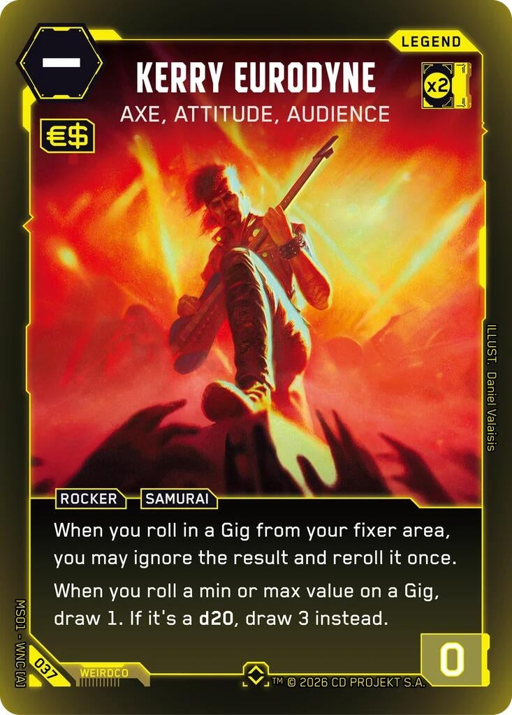 Image for Kerry Eurodyne - Axe, Attitude, Audience (Rare) (037) (Welcome to Night City - Retail) - Cyberpunk TCG