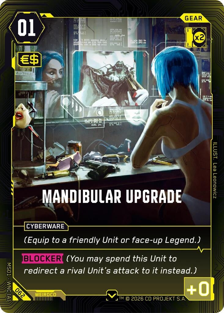 Image for Mandibular Upgrade (062) (Welcome to Night City - Retail) - Cyberpunk TCG