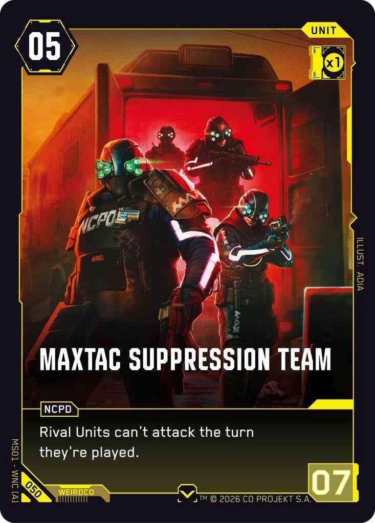 Image for MaxTac Suppression Team (050) (Welcome to Night City - Retail) - Cyberpunk TCG