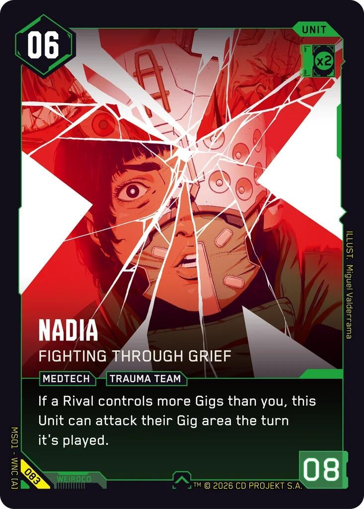 Image for Nadia - Fighting Through Grief (083) (Welcome to Night City - Retail) - Cyberpunk TCG