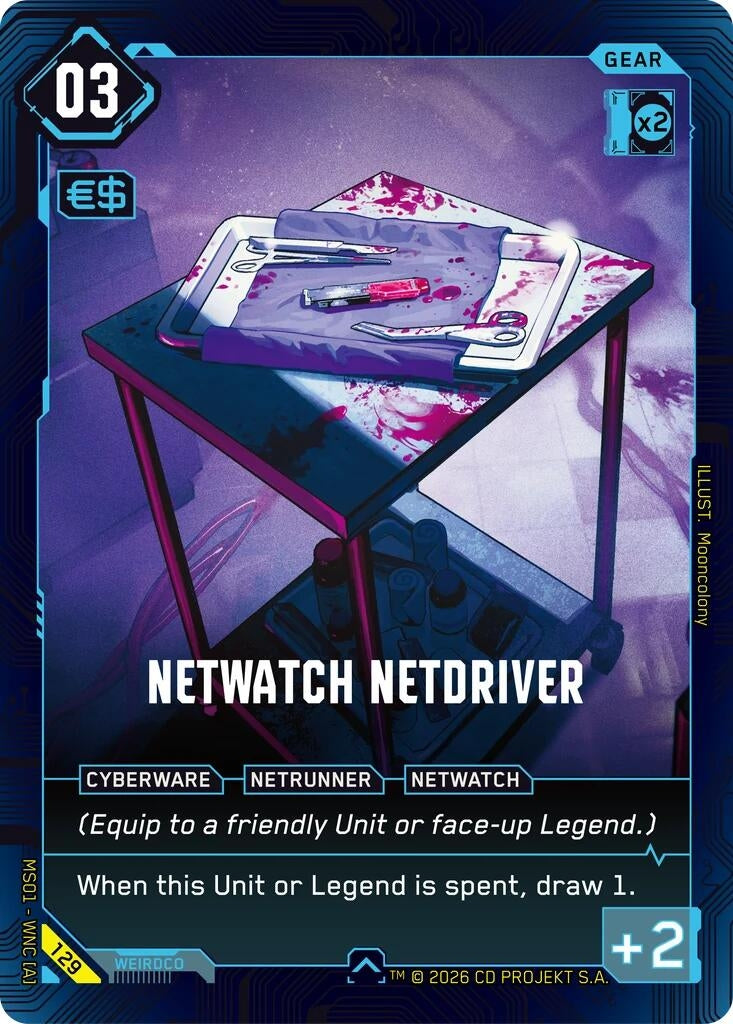 Image for NetWatch Netdriver (129) (Welcome to Night City - Retail) - Cyberpunk TCG