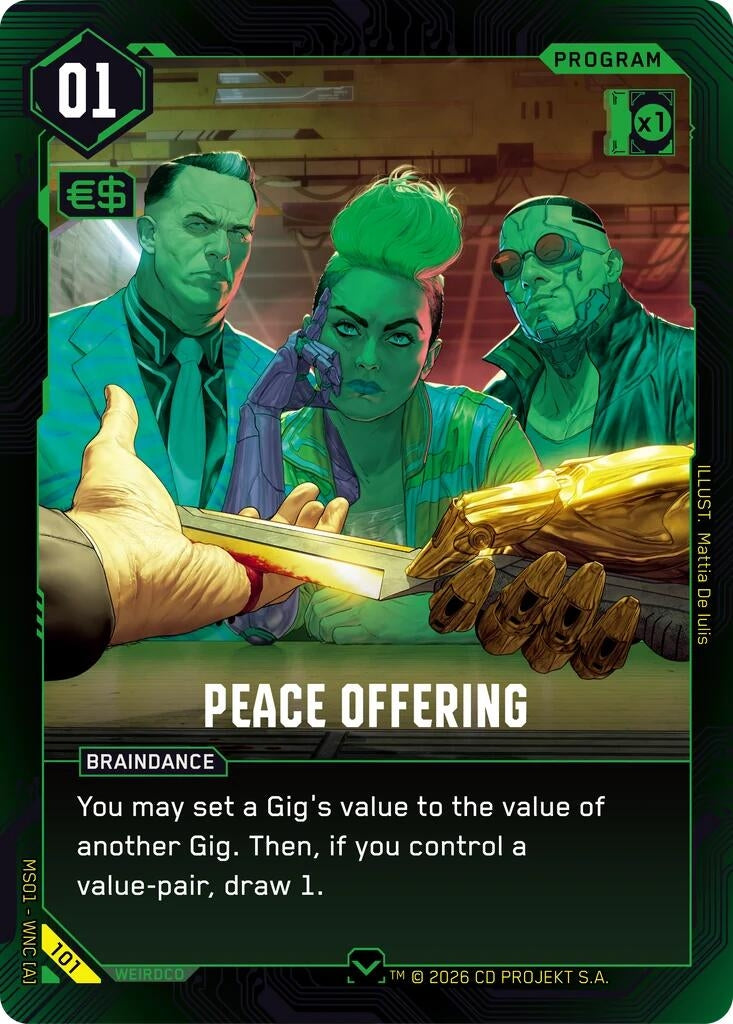 Image for Peace Offering (101) (Welcome to Night City - Retail) - Cyberpunk TCG