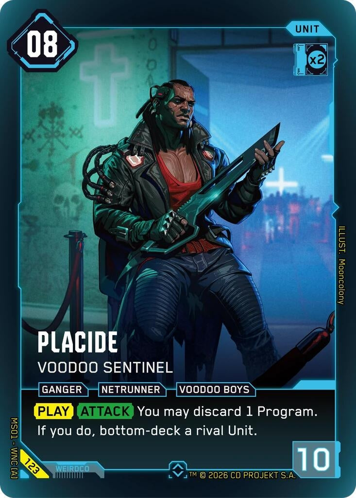 Image for Placide - Voodoo Sentinel (123) (Welcome to Night City - Retail) - Cyberpunk TCG