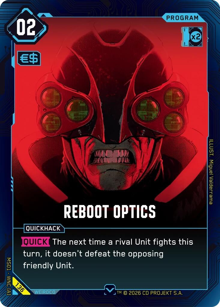 Image for Reboot Optics (136) (Welcome to Night City - Retail) - Cyberpunk TCG