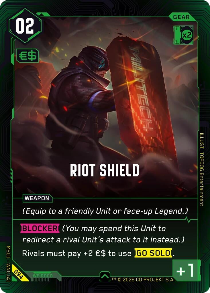 Image for Riot Shield (094) (Welcome to Night City - Retail) - Cyberpunk TCG