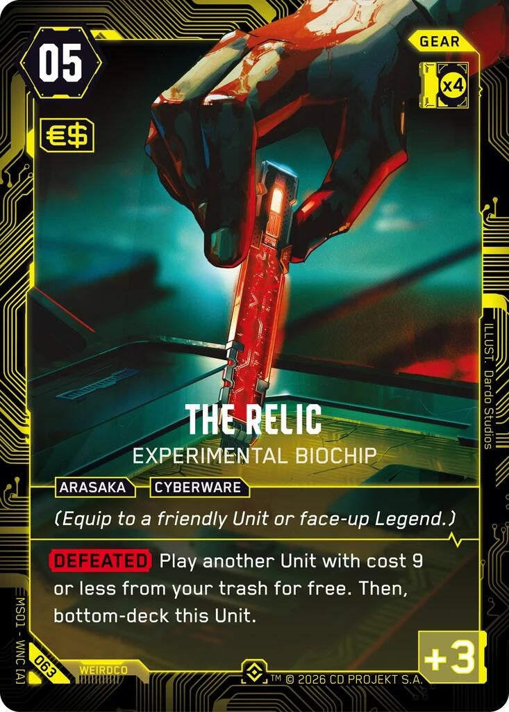 Image for The Relic - Experimental Biochip (Epic) (063) (Welcome to Night City - Retail) - Cyberpunk TCG