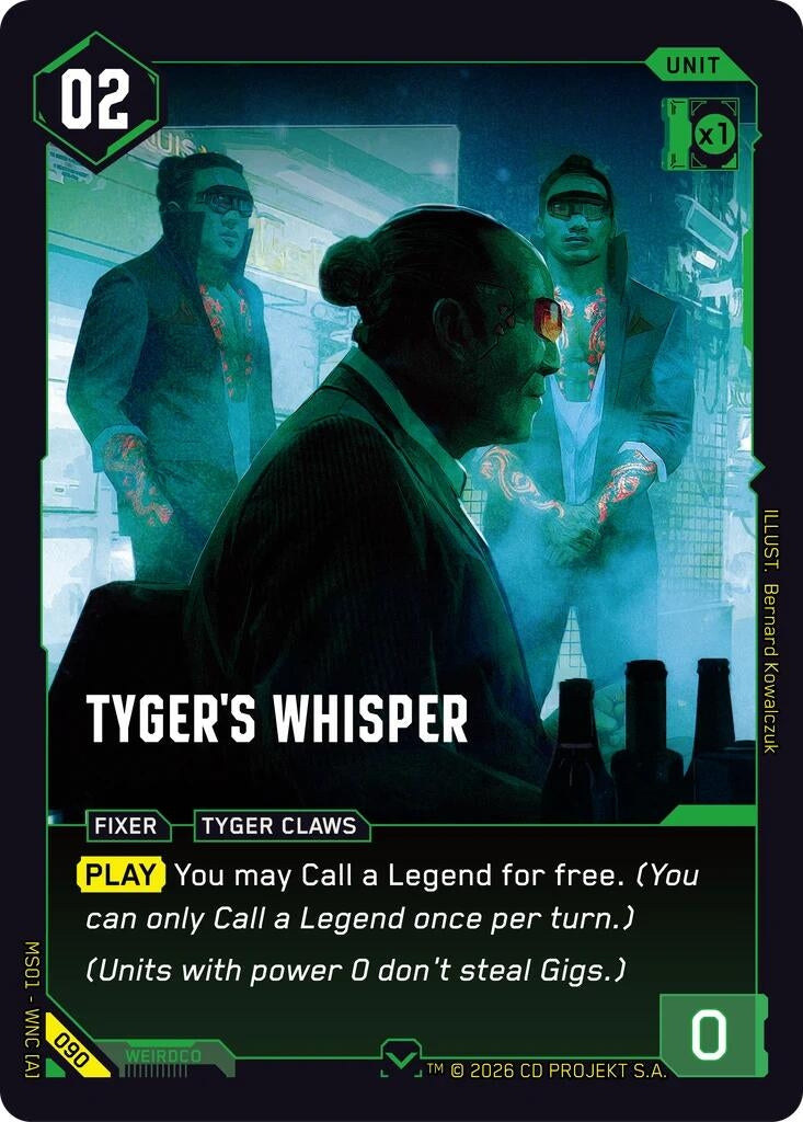 Image for Tyger's Whisper (090) (Welcome to Night City - Retail) - Cyberpunk TCG