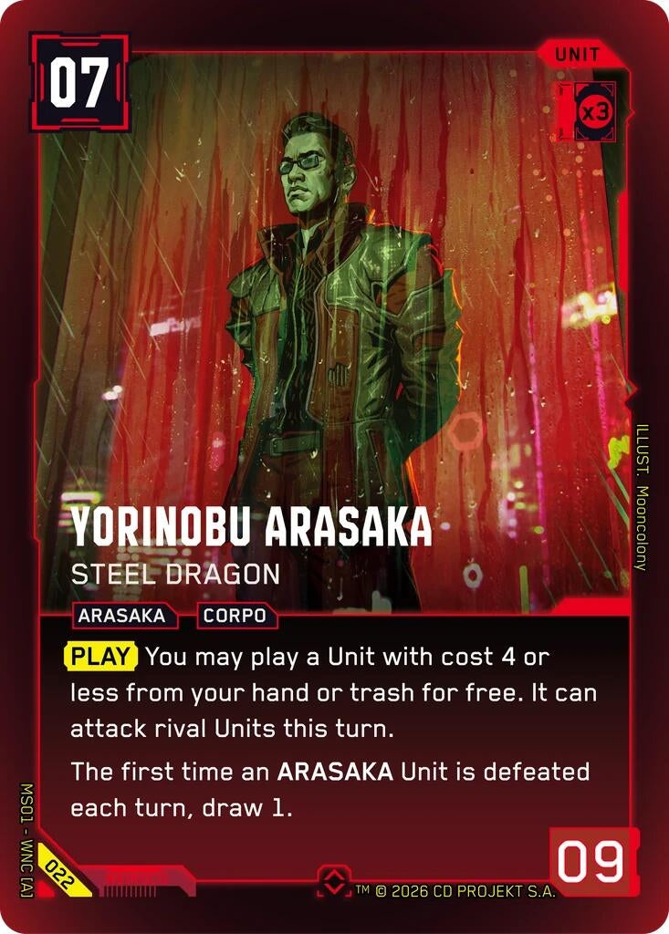 Image for Yorinobu Arasaka - Steel Dragon (022) (Welcome to Night City - Retail) - Cyberpunk TCG