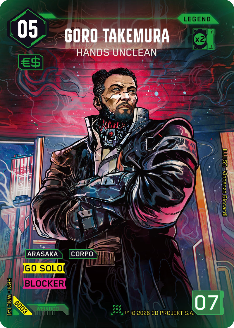 Image for Goro Takemura - Hands Unclean (B003) (Box Toppers - Beta) - Cyberpunk TCG