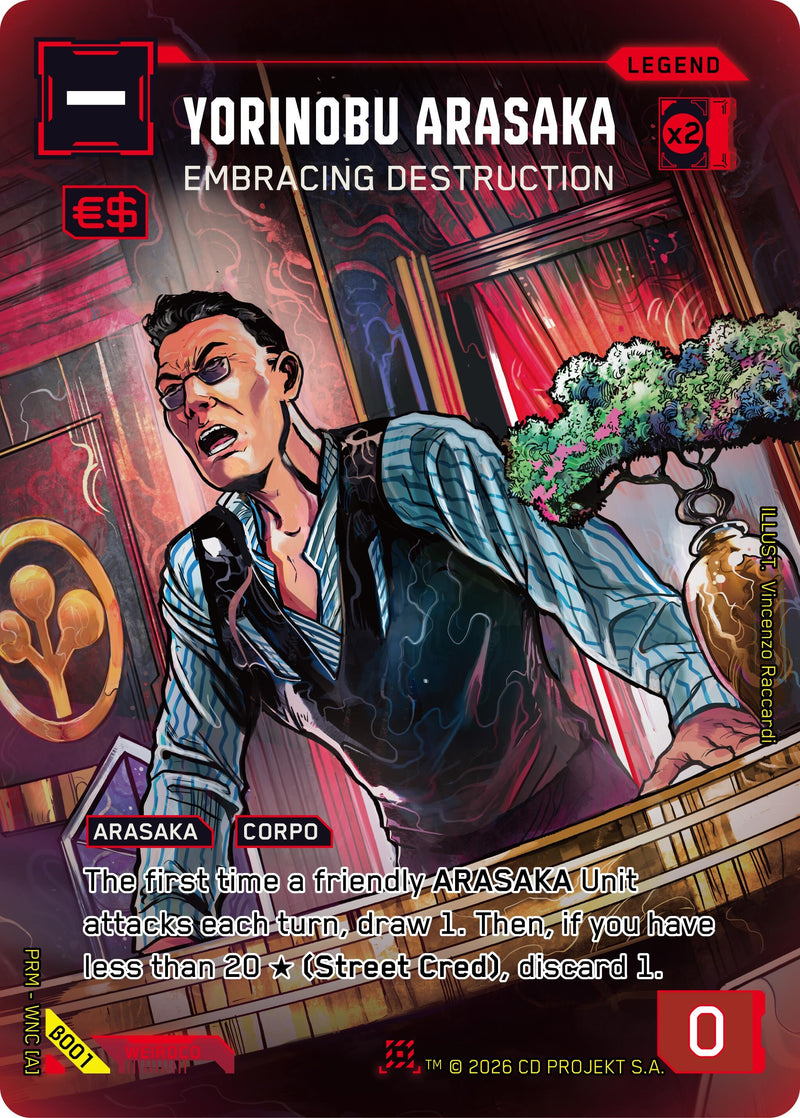 Image for Yorinobu Arasaka - Embracing Destruction (B001) (Box Toppers - Beta) - Cyberpunk TCG