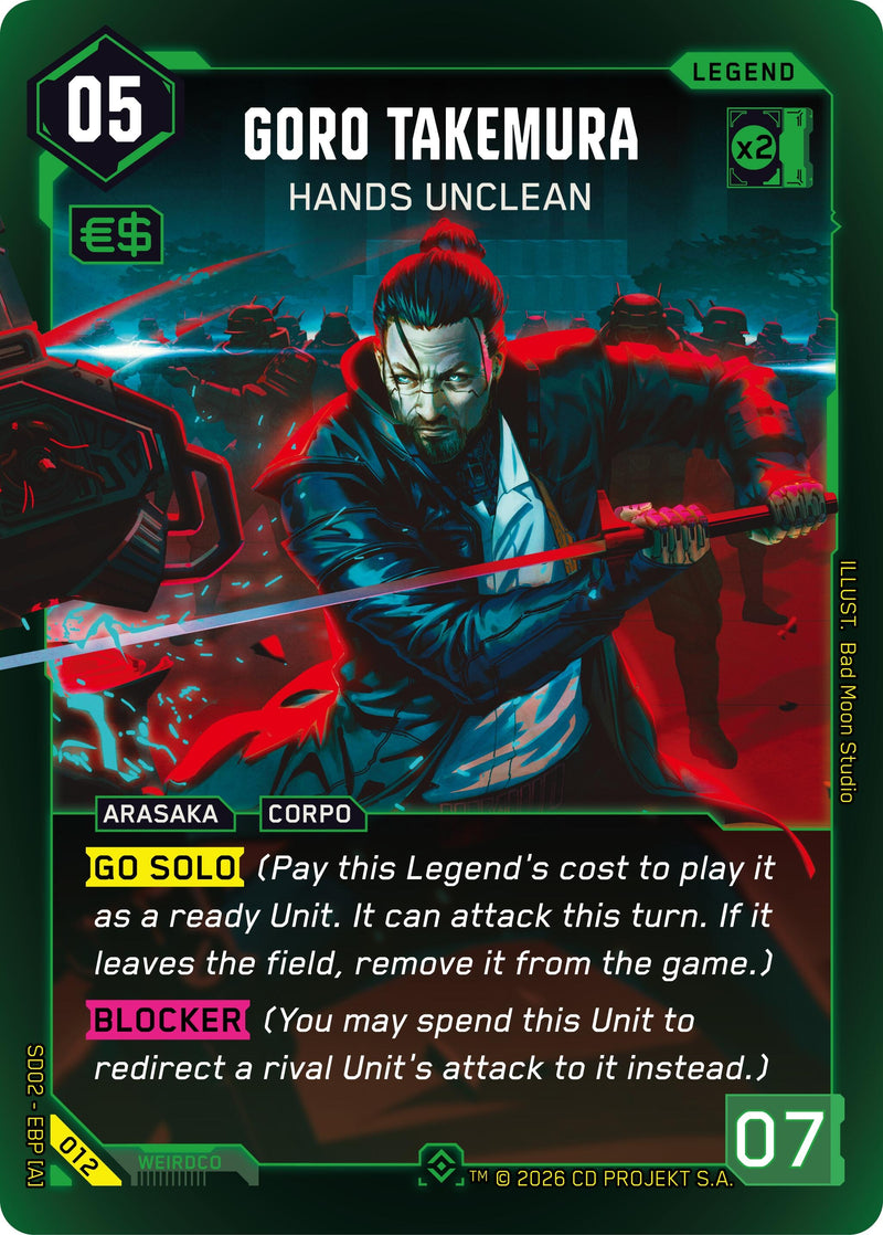 Image for Goro Takemura - Hands Unclean (012) (Embracing Power - Retail Starter Deck) - Cyberpunk TCG