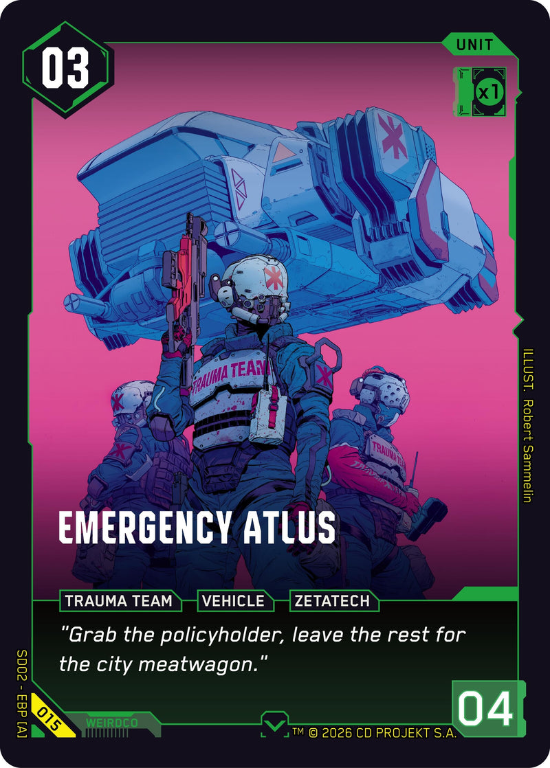Image for Emergency Atlus (015) (Embracing Power - Retail Starter Deck) - Cyberpunk TCG