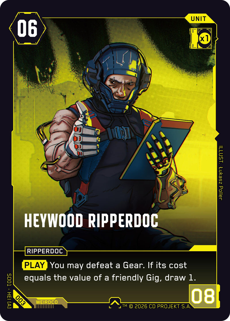 Image for Heywood Ripperdoc (003) (The Heist - Retail Starter Deck) - Cyberpunk TCG