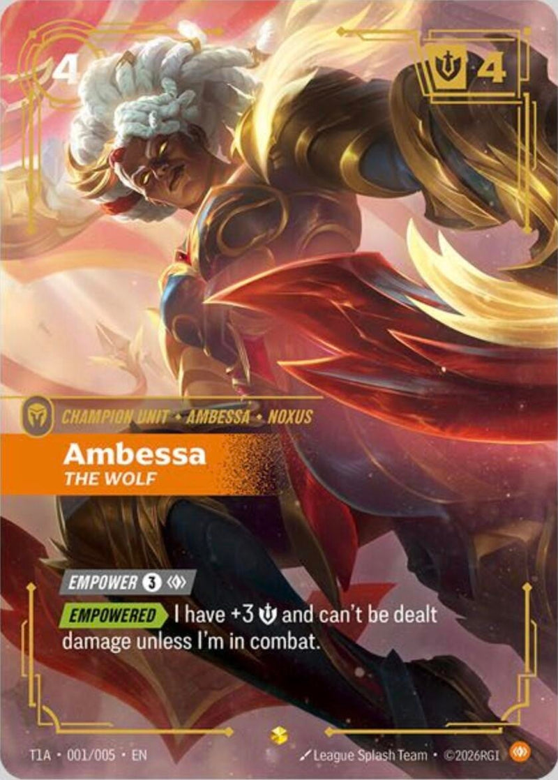Image for Ambessa, The Wolf (T1 Worlds Champion Player Bundle) (T1A 001/005) (T1 2025 Worlds Champion Bundles) (T12025) - Riftbound: League of Legends Trading Card Game