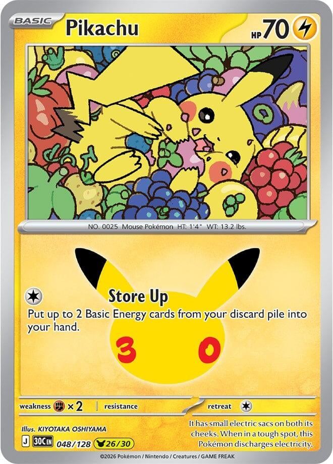 Image for Pikachu (048/128) (ME: 30th Celebration) (30C) - Pokemon