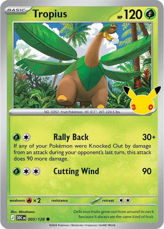 Image for Tropius (005/128) (ME: 30th Celebration) (30C) - Pokemon