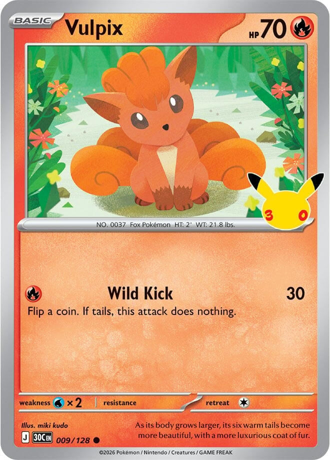 Image for Vulpix (009/128) (ME: 30th Celebration) (30C) - Pokemon