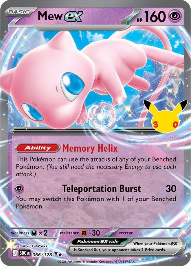 Image for Mew ex (066/128) (ME: 30th Celebration) (30C) - Pokemon