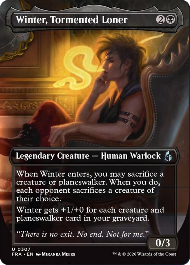 Image for Winter, Tormented Loner (Borderless) (307) (Reality Fracture) (FRA) - Magic: The Gathering