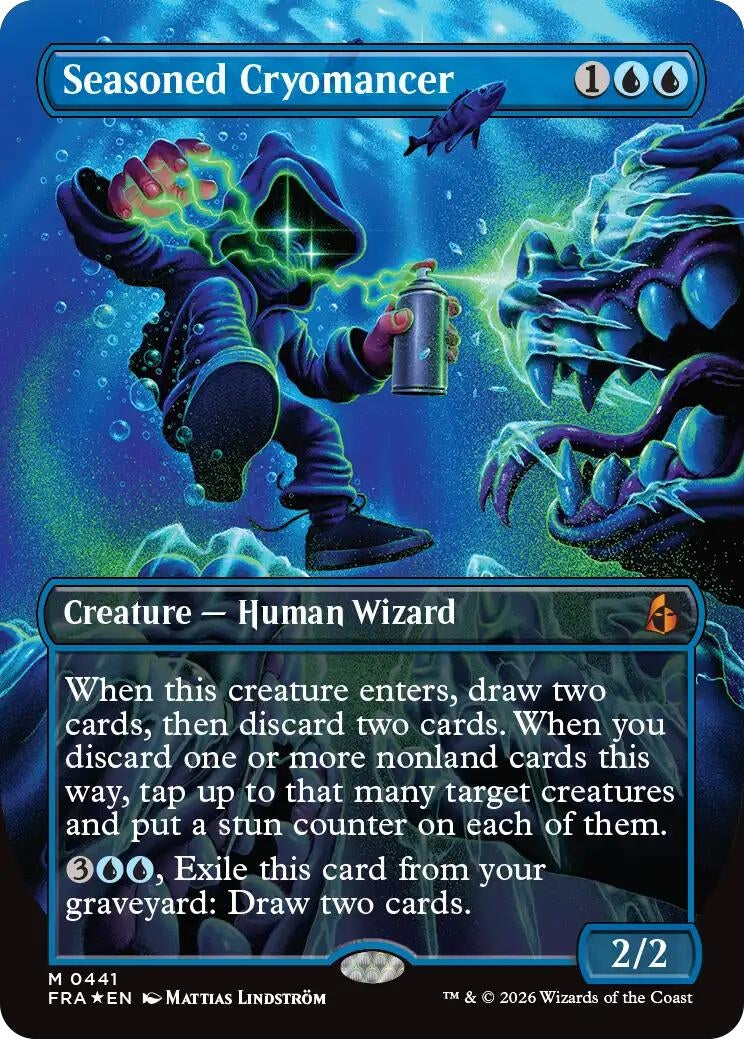 Image for Seasoned Cryomancer (Borderless) (0441) (441) (Reality Fracture) (FRA) - Magic: The Gathering