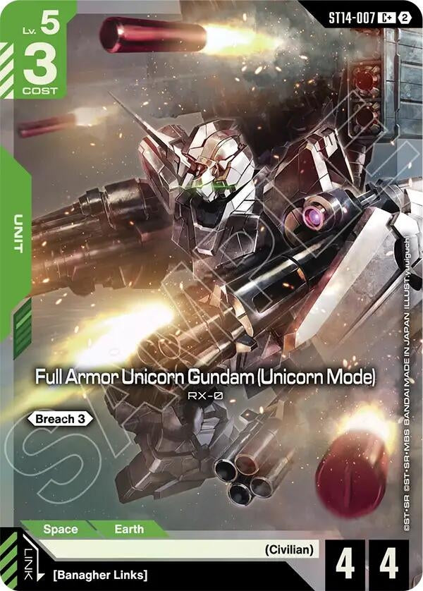Image for Full Armor Unicorn Gundam (Unicorn Mode) (C+) (ST14-007) (Starter Deck 14: Heavy Dominion) (ST14) - Gundam Card Game