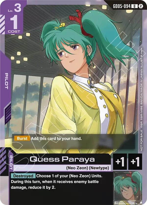 Image for Quess Paraya (Store Tournament Participation Pack 06) (GD05-094) (Gundam Promotional Cards) (GCG-PR) - Gundam Card Game
