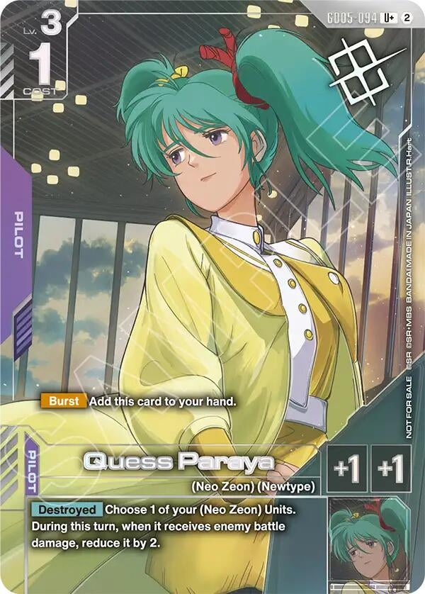 Image for Quess Paraya (Store Tournament Winner Pack 06) (GD05-094) (Gundam Promotional Cards) (GCG-PR) - Gundam Card Game