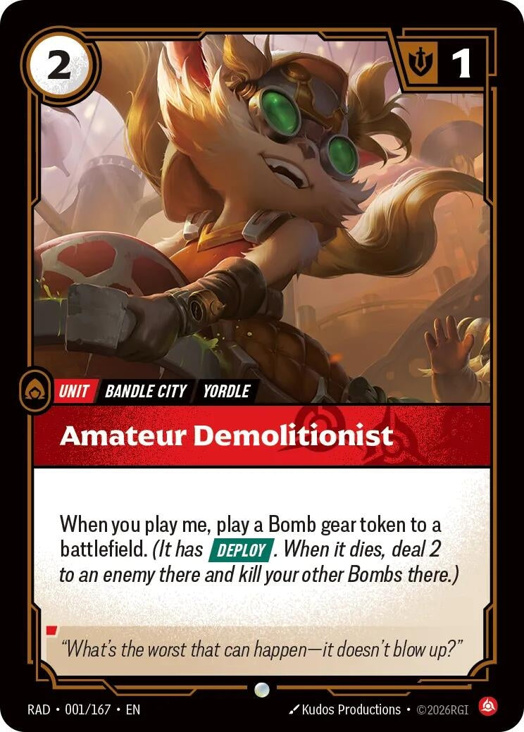 Image for Amateur Demolitionist (001/167) (Radiance) (RAD) - Riftbound: League of Legends Trading Card Game