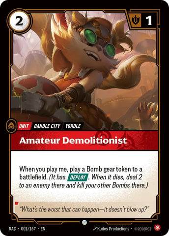 Image for Amateur Demolitionist (001/167) (Radiance) (RAD) - Riftbound: League of Legends Trading Card Game