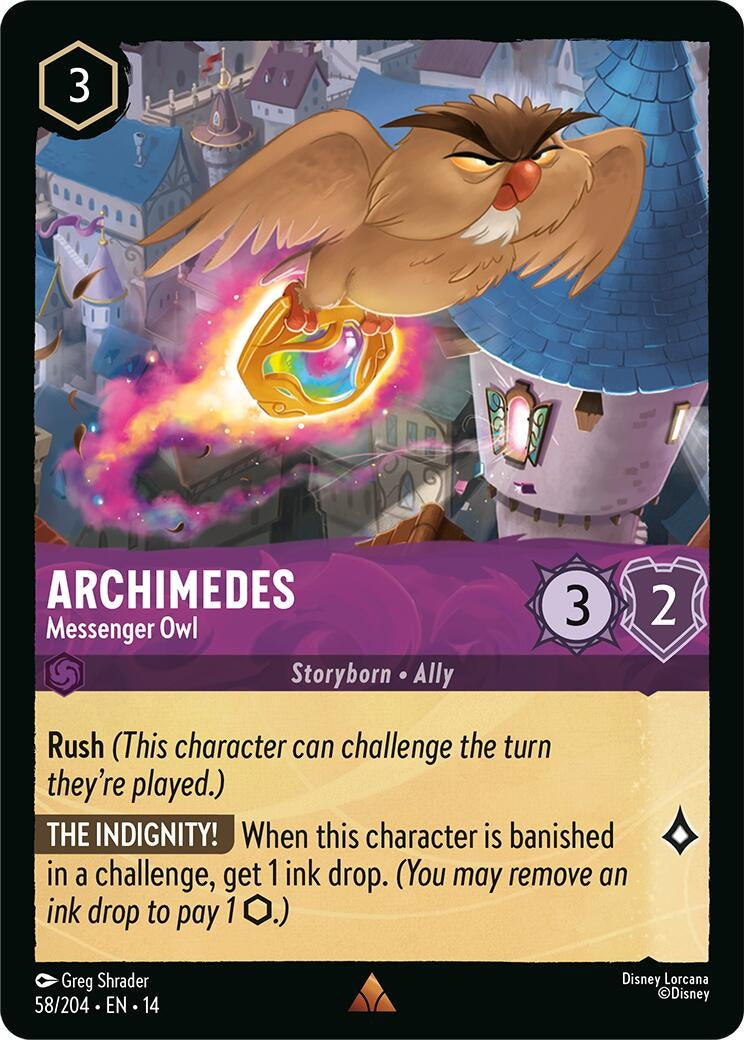 Image for Archimedes - Messenger Owl (58/204) (Hyperia City) (14) - Disney Lorcana