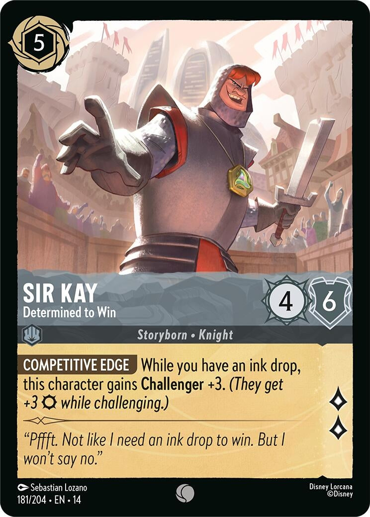 Image for Sir Kay - Determined to Win (181/204) (Hyperia City) (14) - Disney Lorcana