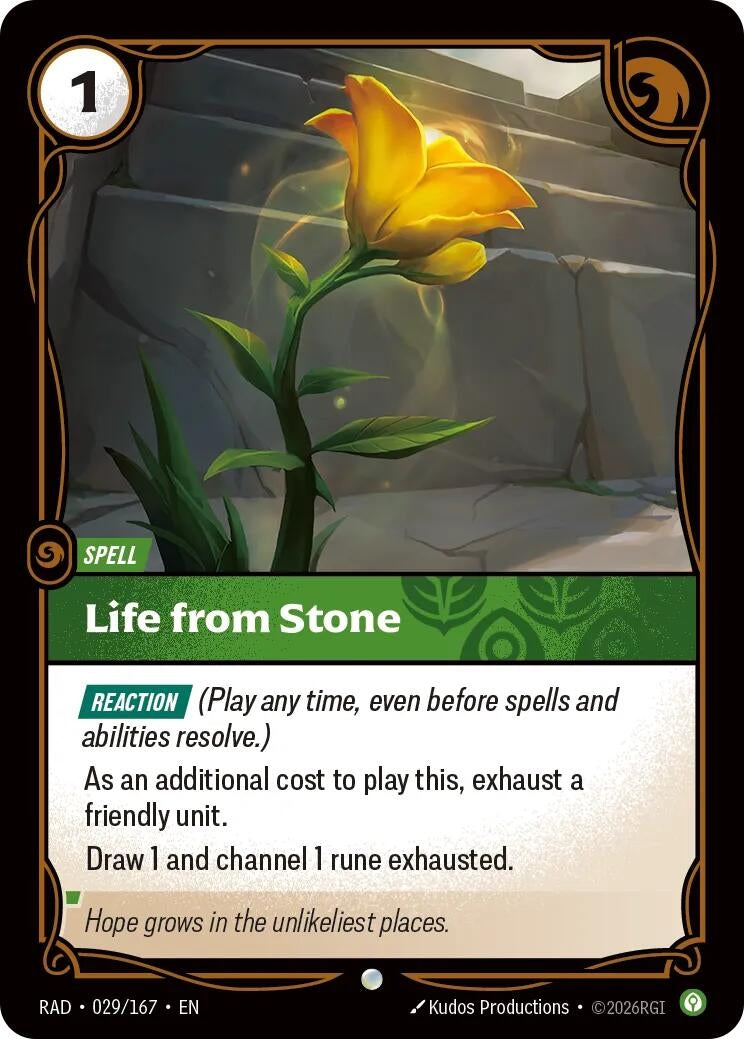 Image for Life from Stone (029/167) (Radiance) (RAD) - Riftbound: League of Legends Trading Card Game