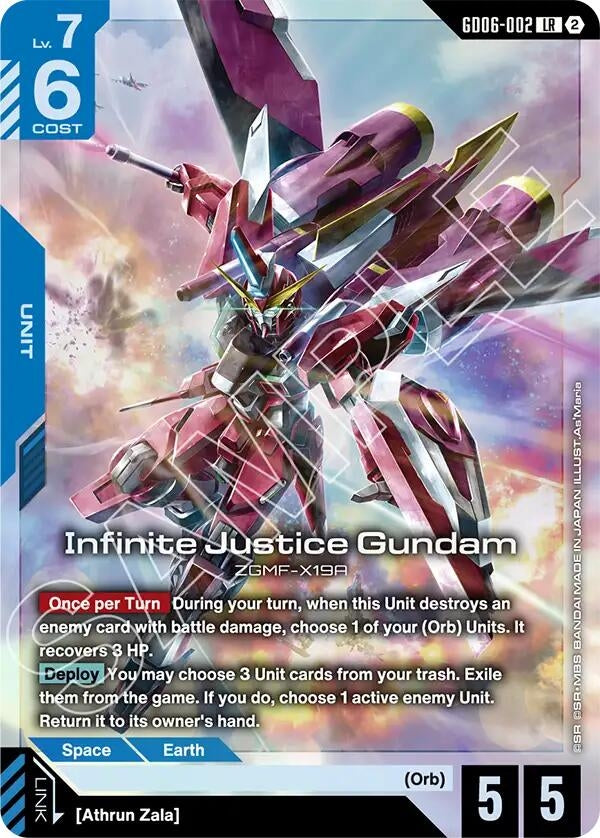 Image for Infinite Justice Gundam (GD06-002) (Stardust Trails) (GD06) - Gundam Card Game