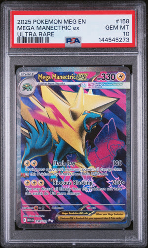 PSA 10 - MEGA MANECTRIC ex ULTRA RARE 2025 POKEMON MEG EN-MEGA EVOLUTION
