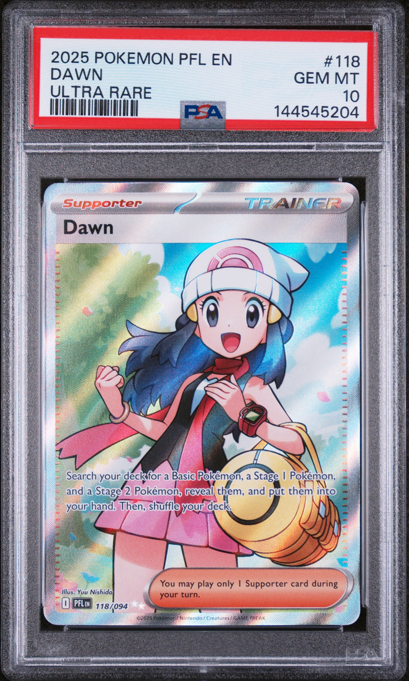 PSA 10 - DAWN ULTRA RARE 2025 POKEMON PFL EN-PHANTASMAL FLAMES