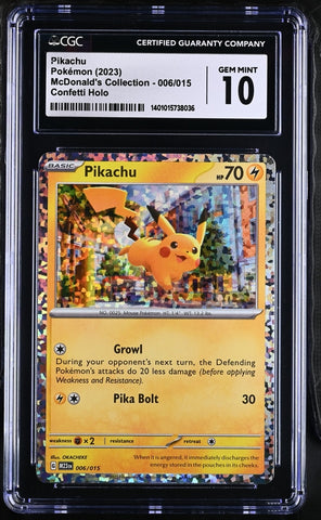 *** CGC GEM MT 10***2023 McDonald's Collection - M23 EN Pikachu