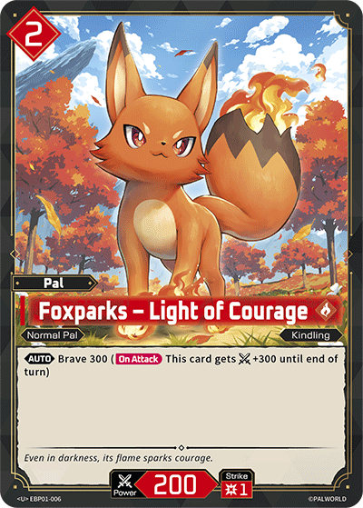 Image for Foxparks – Light of Courage (EBP01-006) (Booster Pack "Dawn of Palpagos") (EBP01) - Palworld Official Card Game