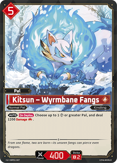 Image for Kitsun – Wyrmbane Fangs (EBP01-007) (Booster Pack "Dawn of Palpagos") (EBP01) - Palworld Official Card Game