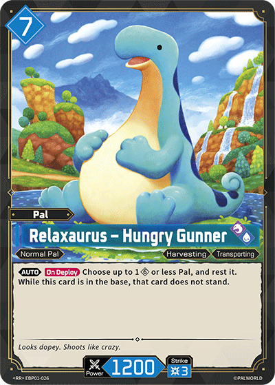 Image for Relaxaurus – Hungry Gunner (EBP01-026) (Booster Pack "Dawn of Palpagos") (EBP01) - Palworld Official Card Game