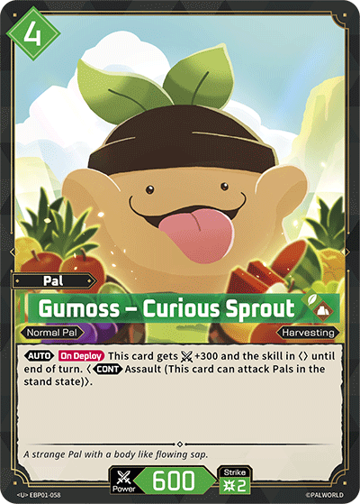 Image for Gumoss – Curious Sprout (EBP01-058) (Booster Pack "Dawn of Palpagos") (EBP01) - Palworld Official Card Game