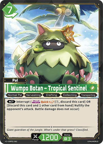Image for Wumpo Botan – Tropical Sentinel (EBP01-062) (Booster Pack "Dawn of Palpagos") (EBP01) - Palworld Official Card Game