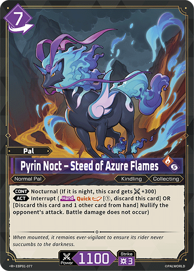 Image for Pyrin Noct – Steed of Azure Flames (EBP01-077) (Booster Pack "Dawn of Palpagos") (EBP01) - Palworld Official Card Game