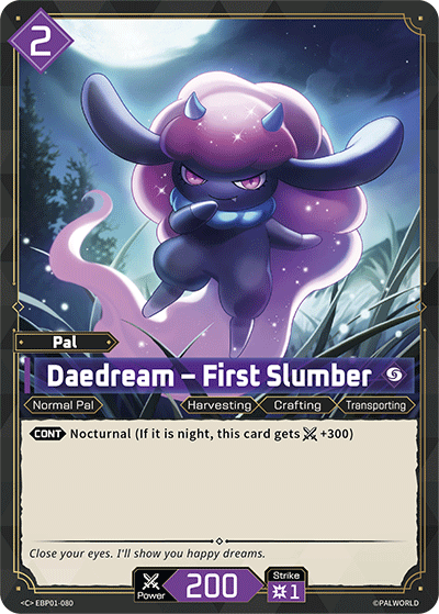 Image for Daedream – First Slumber (EBP01-080) (Booster Pack "Dawn of Palpagos") (EBP01) - Palworld Official Card Game