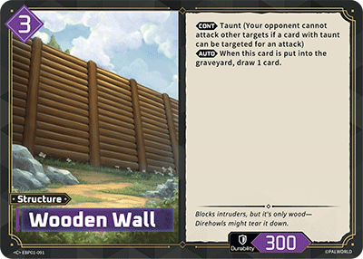 Image for Wooden Wall (EBP01-091) (Booster Pack "Dawn of Palpagos") (EBP01) - Palworld Official Card Game