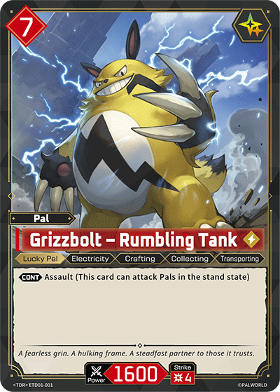 Image for Grizzbolt – Rumbling Tank (ETD01-001) (Trial Deck "Dawn of Palpagos Red・Blue") (ETD01) - Palworld Official Card Game